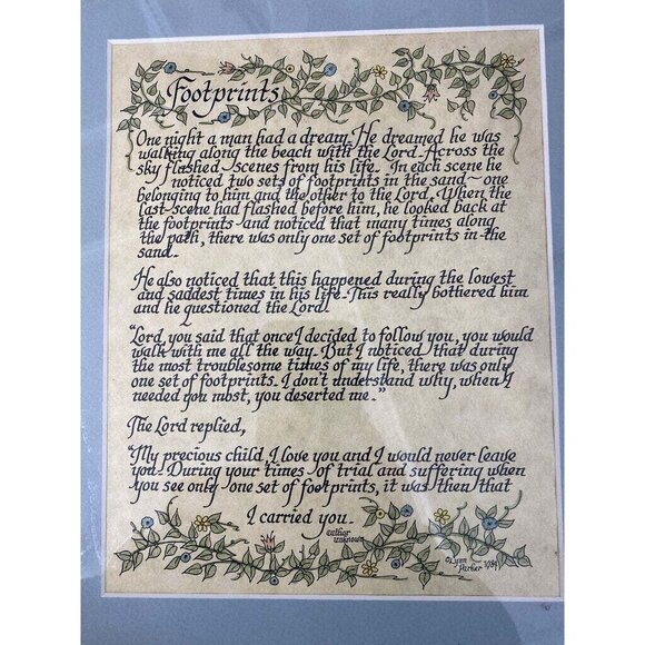 Framed "Footprints" Poem Wall Art - Picture 2 of 4
